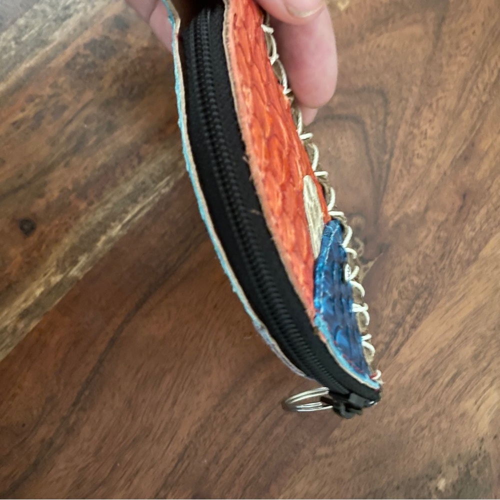 Col De Mar Tilapia Fish Sea Leather Coin Purse Keychain - Picture 7 of 7